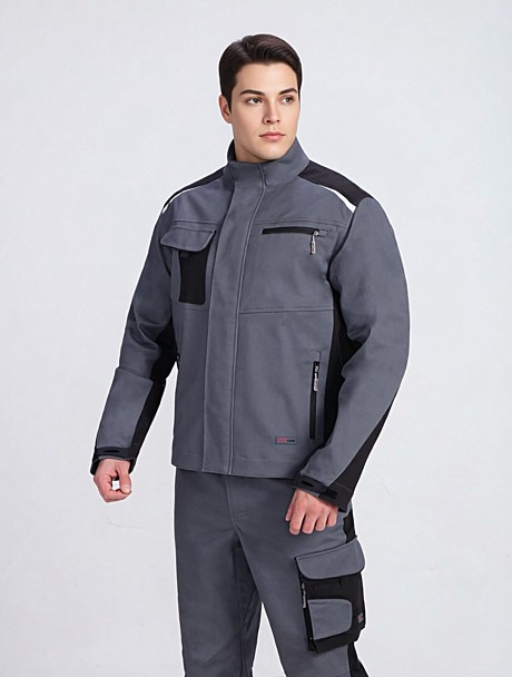 Куртка ProfLineLeader (тк.Хлопок/Спандекс,260), серый/черный