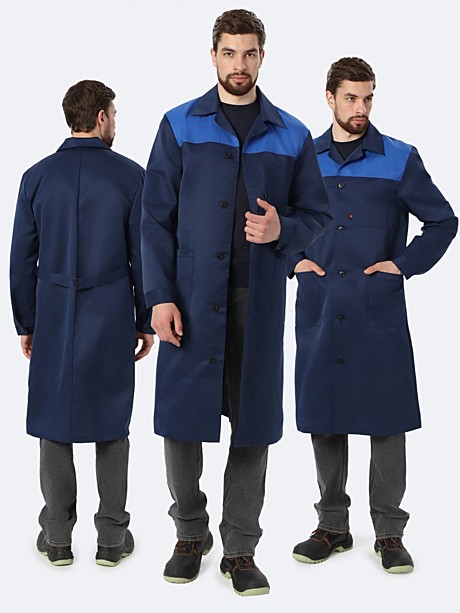 Халат Лигор (тк.Смесовая,210), т.синий/васильковый