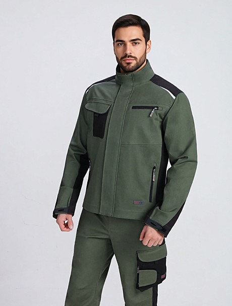 Куртка ProfLineLeader (тк.Хлопок/Спандекс,260), хаки/черный