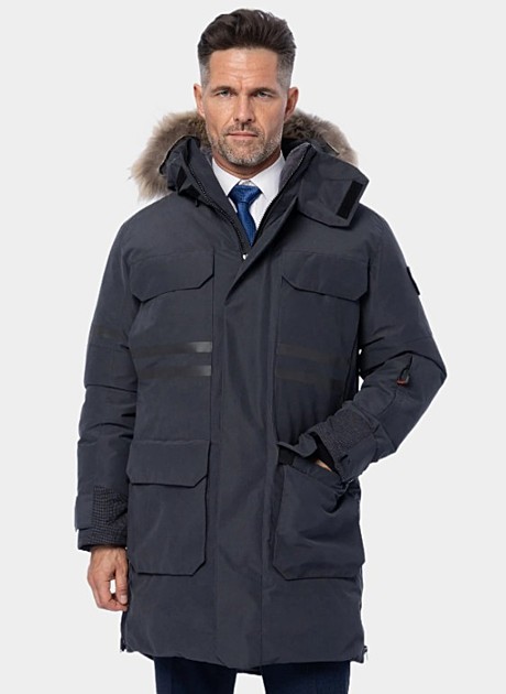 Зимняя пуховая Premium куртка-парка Brodeks KW 233, т.серый