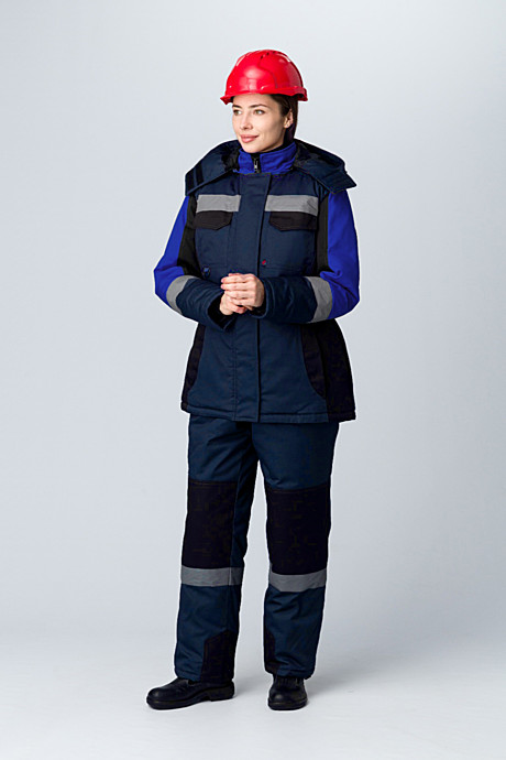 Костюм зимний женский Вектрон IMP (тк.Смесовая,240) п/к, т.синий/черный/васильковый