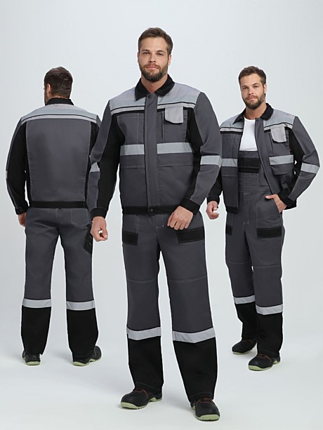 Костюм Виват-2 Премиум CH МВО (тк.Смесовая,240) п/к, т.серый/черный/св.серый