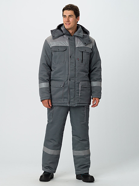 Костюм зимний Нейч (тк.Смесовая,210) п/к, серый/св.серый